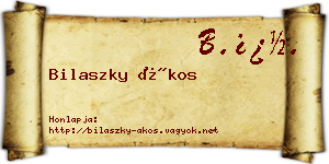 Bilaszky Ákos névjegykártya